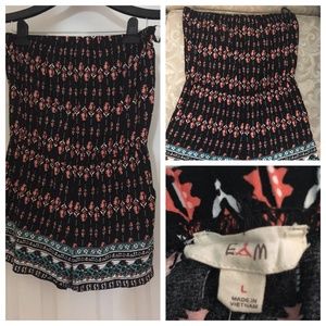 EAM Romper with side pockets and cinch waist.  Black, White, Pink, Blue,  Size L